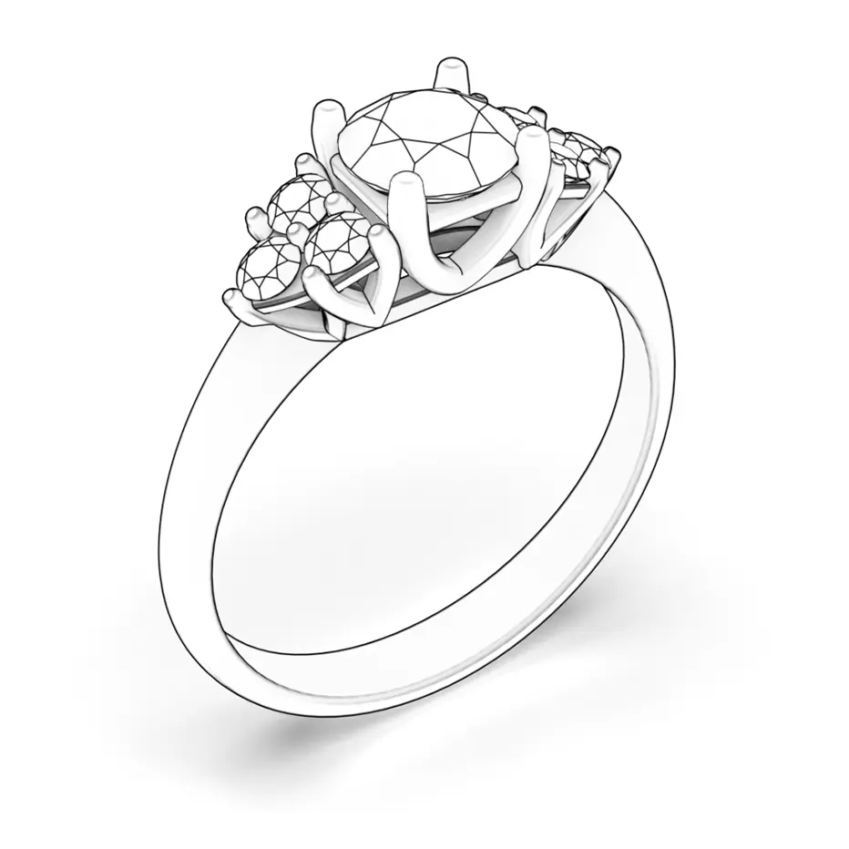  Годежен пръстен Fairytale: розово злато, черен диамант