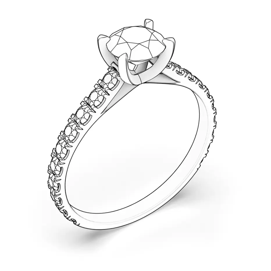 Годежен пръстен Share Your Love: бяло злато, черен диамант