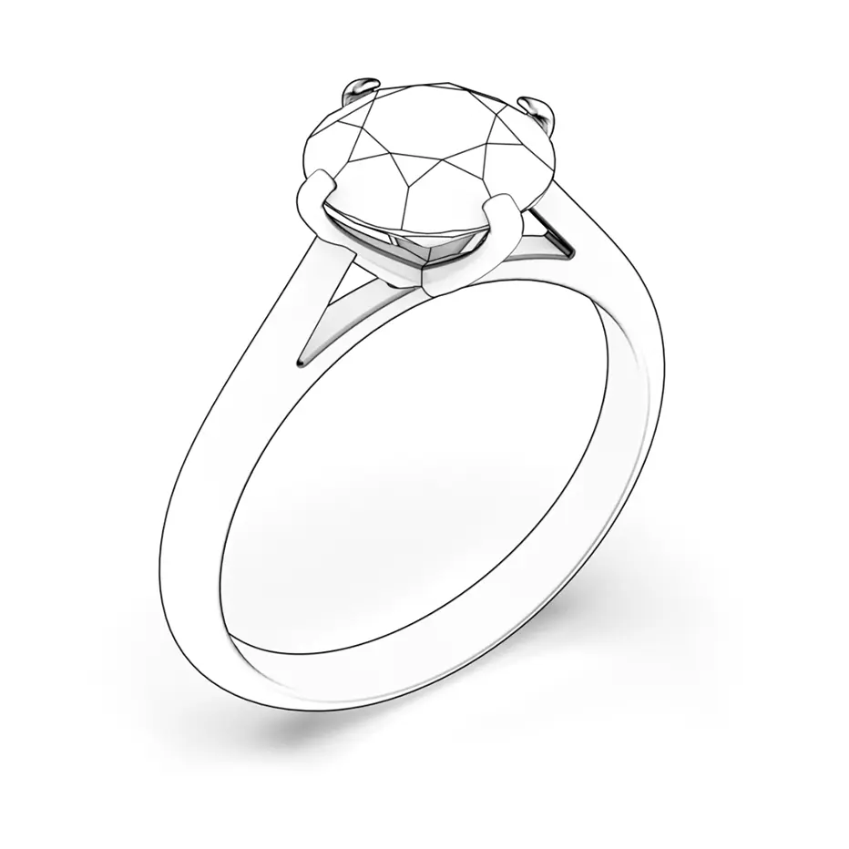 Годежен пръстен The Light: платинa, диамант